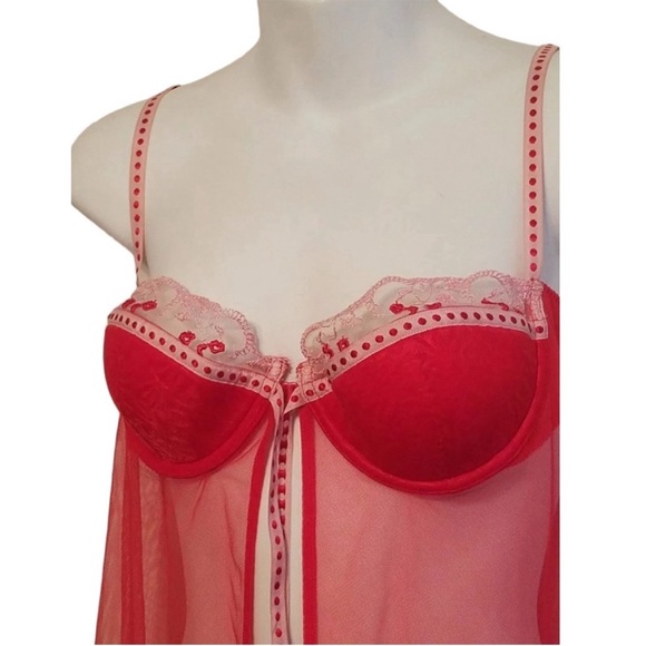 Victoria's Secret Babydoll Lingerie Ruffle Sheer Teddy - Picture 2 of 5